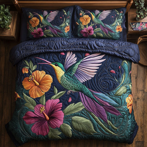 Hummingbird WJ1802026CL Quilted Bedding Set