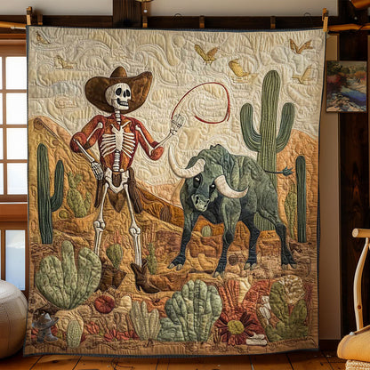 Skeleton Cowboy And Bull WN0411034CL Quilt Blanket