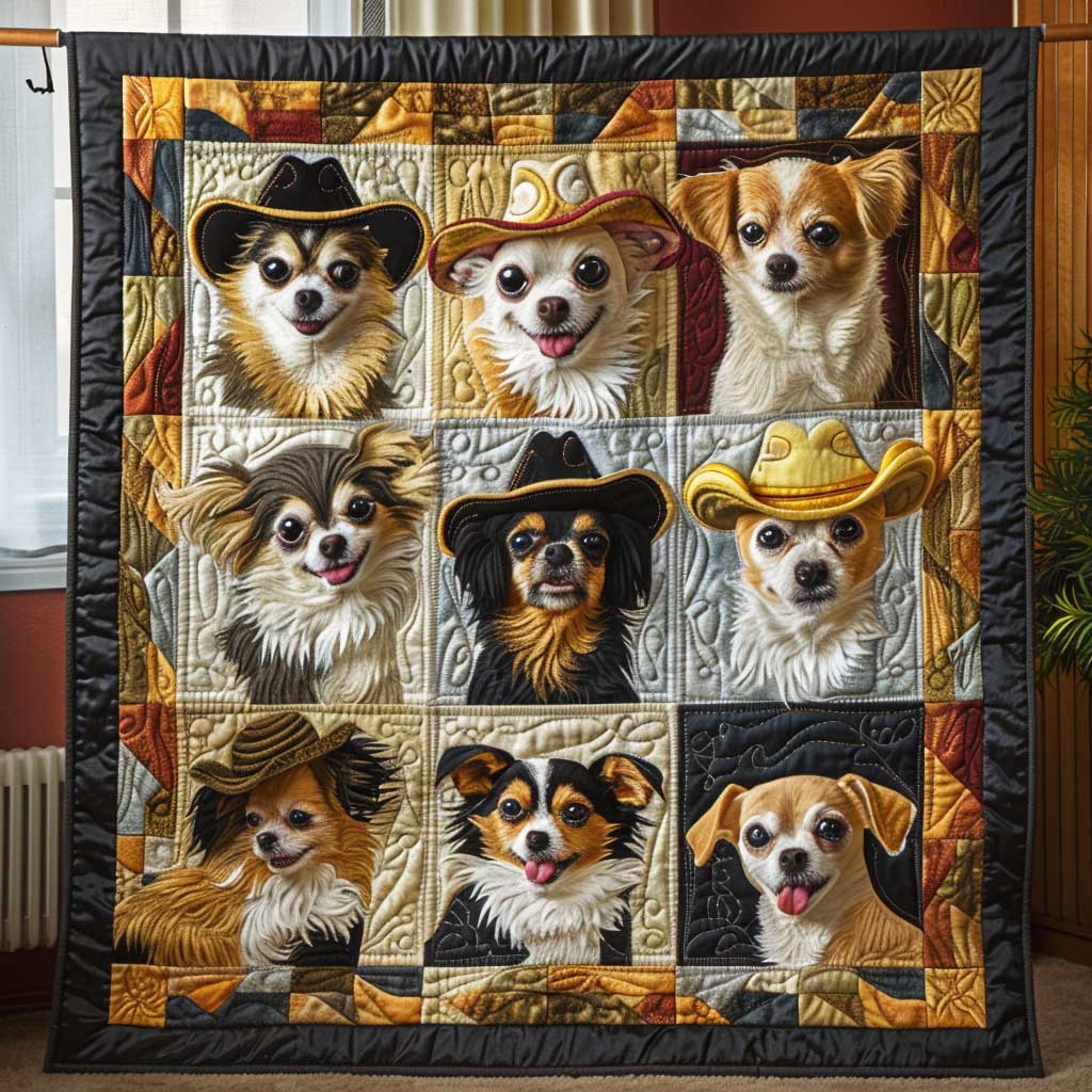 Cowboy Chihuahua WP1009013 Quilt Blanket