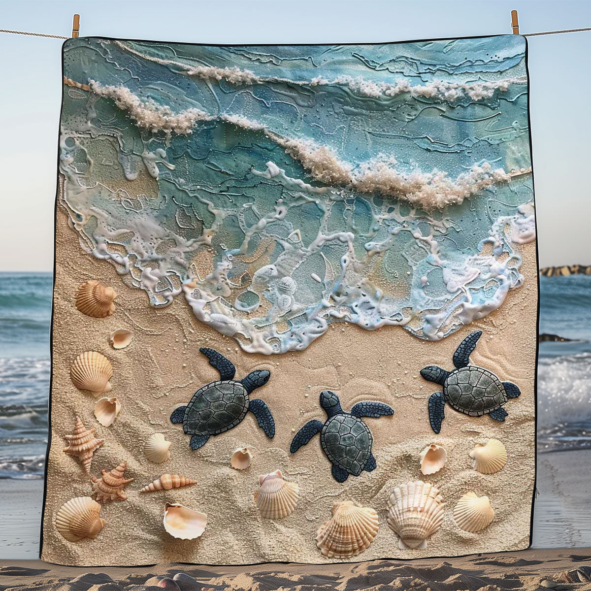 Sea Turtle WJ0909026CL Quilt Blanket