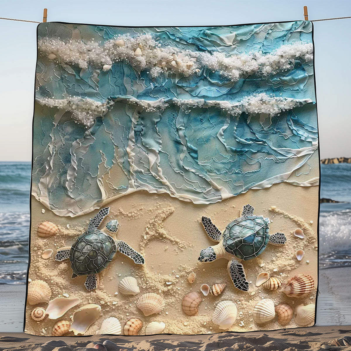 Sea Turtle WJ1009027CL Quilt Blanket