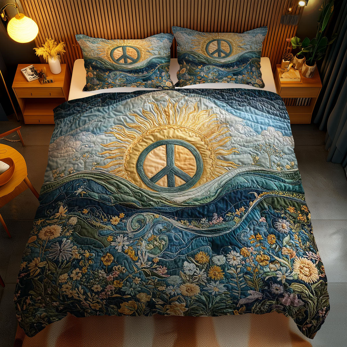 Serene Peace WN1202080CL Quilted Bedding Set