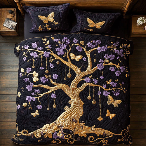 Majestic Tree And Butterfly WY1802070CL Quilted Bedding Set