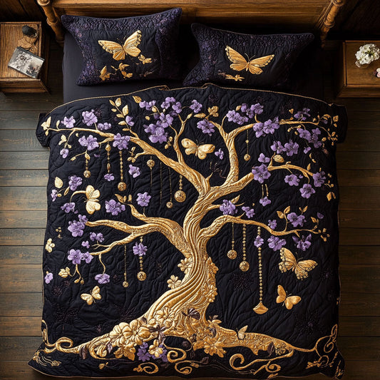 Majestic Tree And Butterfly WY1802070CL Quilted Bedding Set