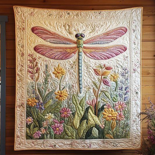 Dragonfly Floral Garden CW0307026CL Quilt Blanket