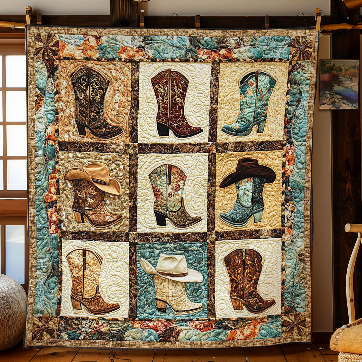 Cowboy Colletion WY1502036CL Quilt Blanket