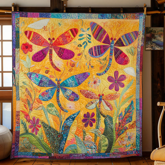 Dragonfly In Morning Garden WY2702063CL Quilt Blanket