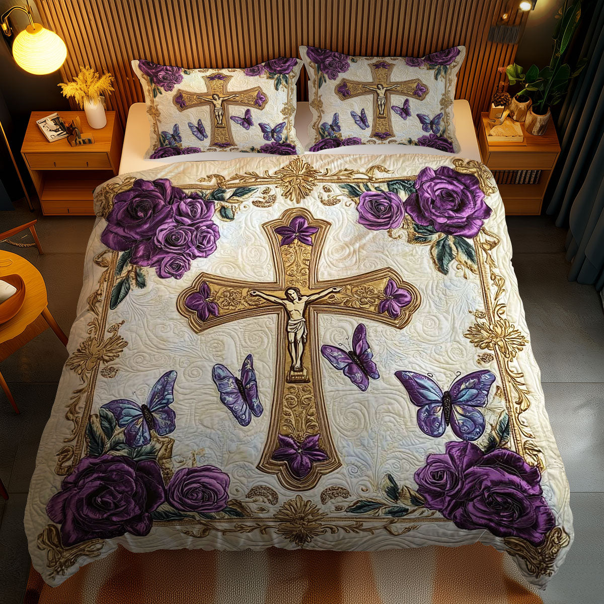 Holy Cross WN1202072CL Quilted Bedding Set