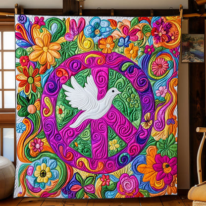 Hippie Peace Dove WJ0602014CL Quilt Blanket