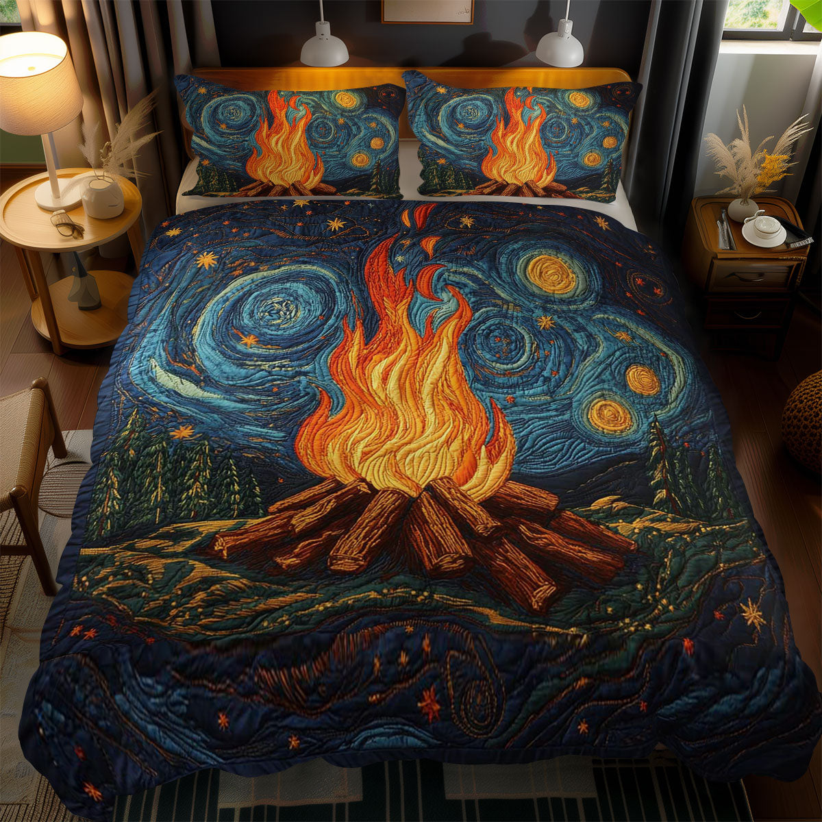Moonlit Campfire WN1202075CL Quilted Bedding Set