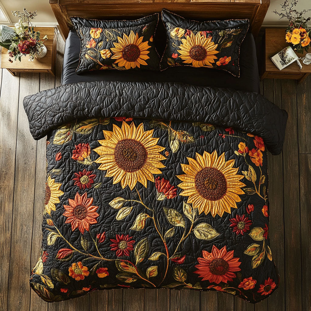Sunflower Forest WY1902044CL Quilted Bedding Set