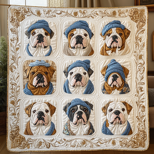 Charming Bulldogs WG3012009CL Quilt Blanket