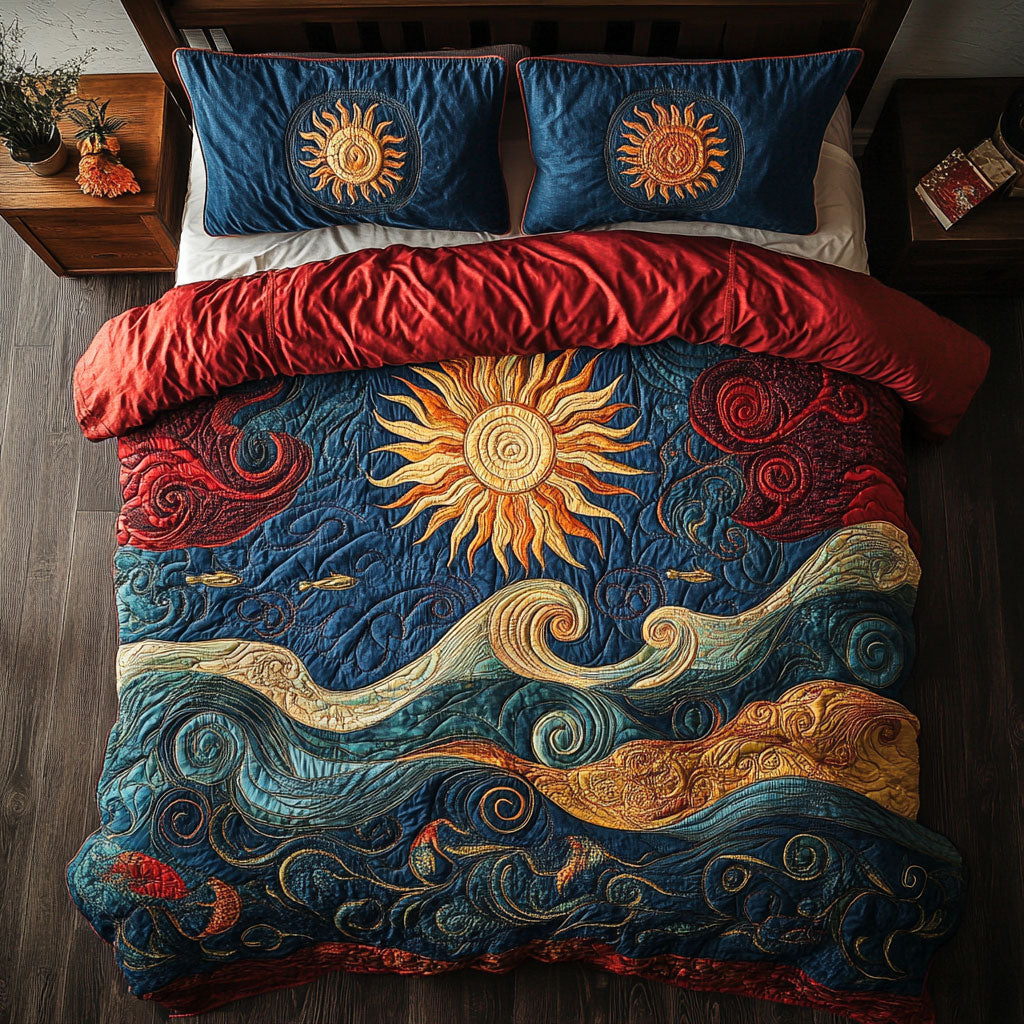 Mystic Sun In Ocean WY1902031CL Quilted Bedding Set