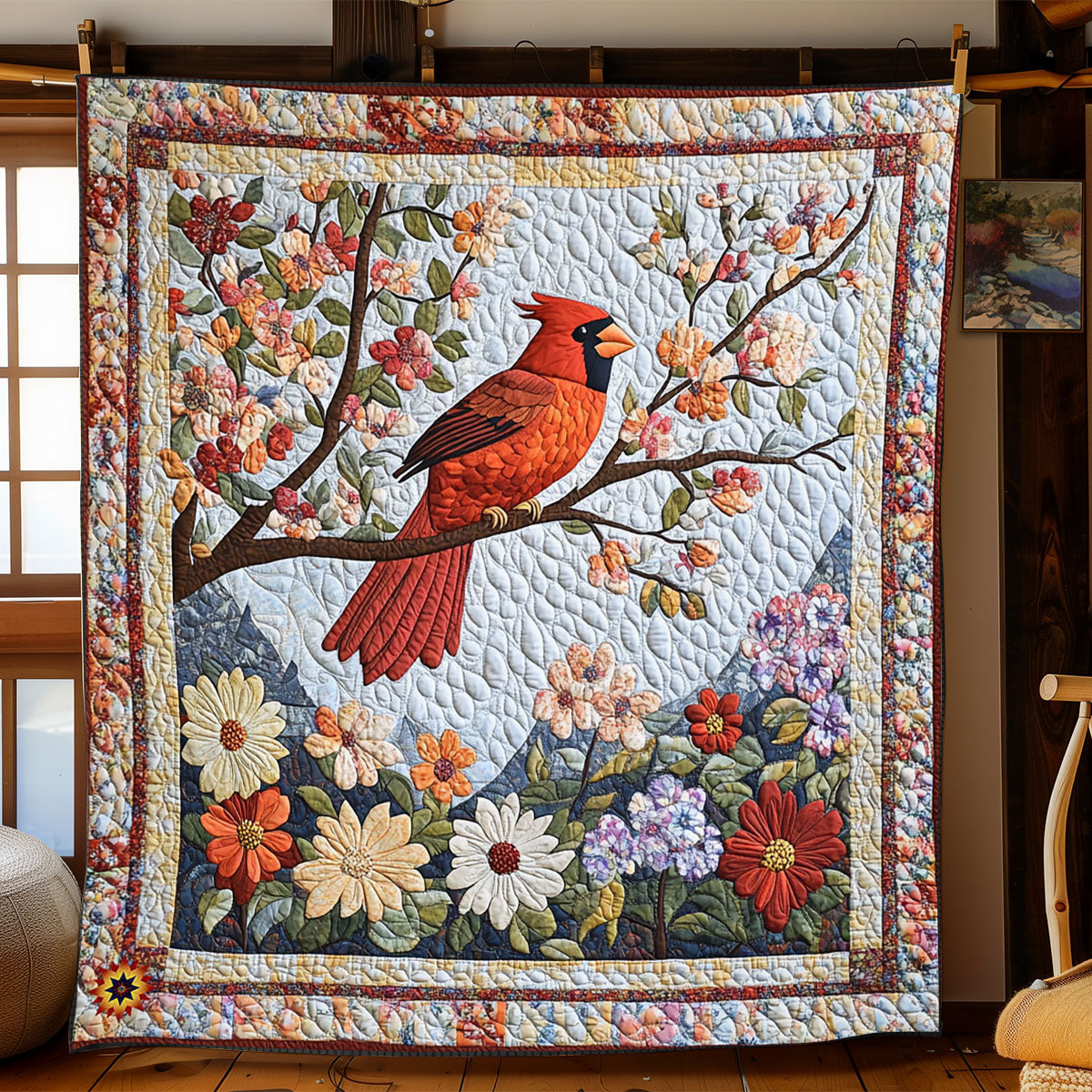 Cardinal Bloom WJ2312004CL Quilt Blanket