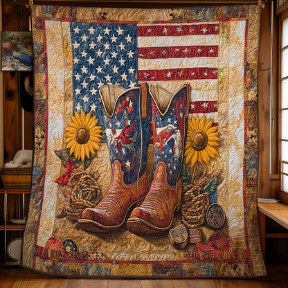 Cowboy Boots And Sunflower WY2301047CL Quilt Blanket