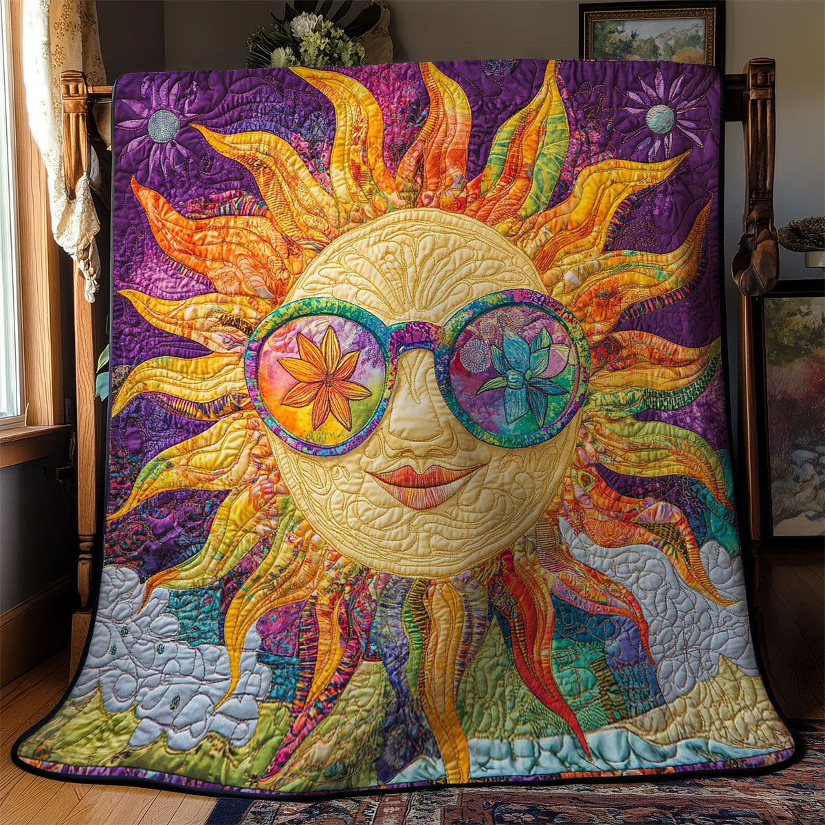 Rainbow Sun WN1001026CL Quilt Blanket