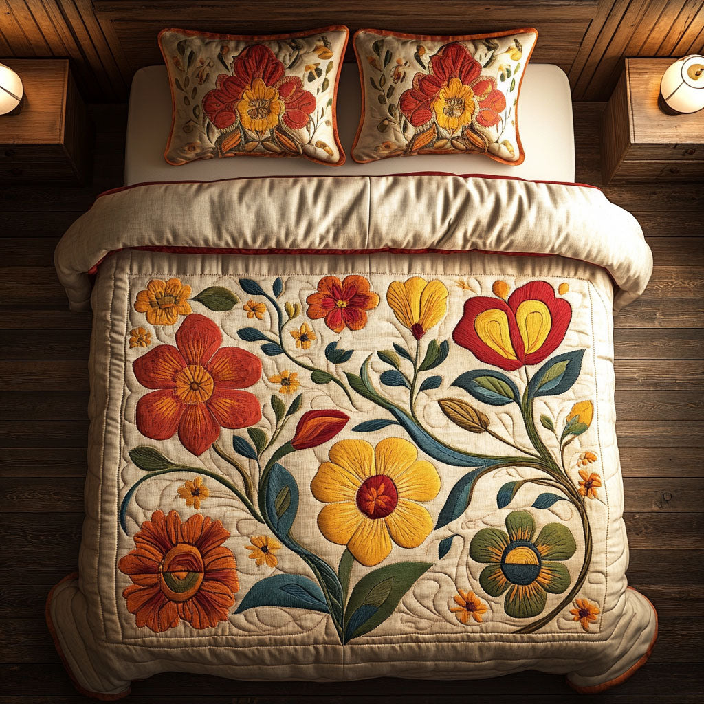 Botanical Blossom WJ1403035CL Quilted Bedding Set
