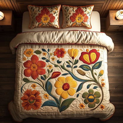 Botanical Blossom WJ1403035CL Quilted Bedding Set