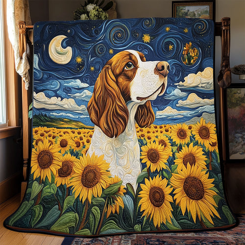 Basset Hound Sunflower WX1403005CL Quilt Blanket
