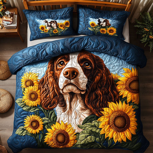 Basset Hound Sunflower WX1403073CL Quilted Bedding Set