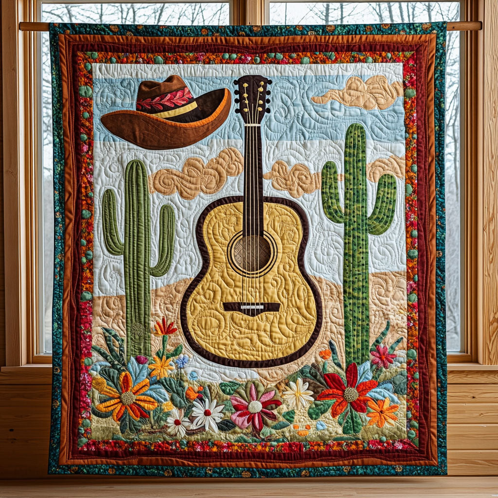 Desert Guitar Dream CW2708050CL Quilt Blanket