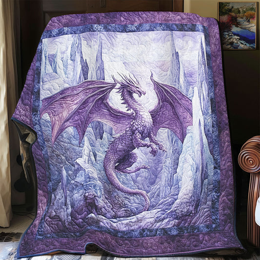 Purple Frost Dragon WY2001098CL Quilt Blanket