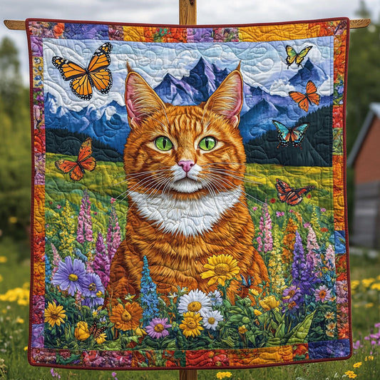 Meadow Butterfly Cat WT3009004CL Quilt Blanket
