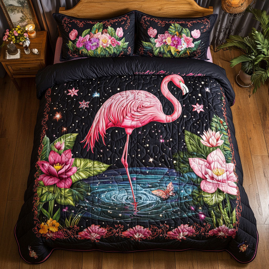 Flamingo Night WT0703091CL Quilted Bedding Set