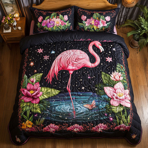 Flamingo Night WT0703091CL Quilted Bedding Set