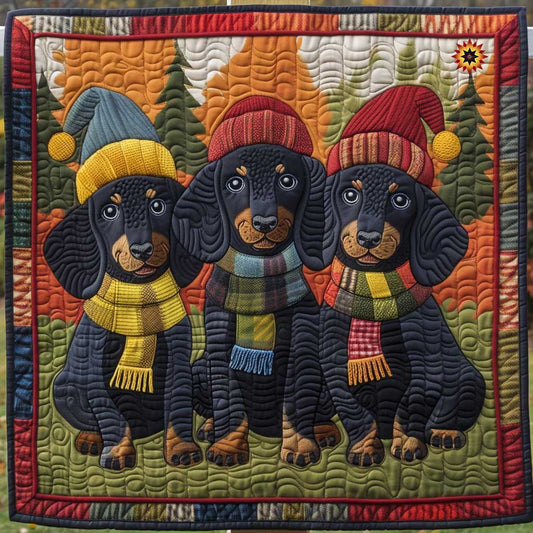 Warmy Dachshund Winter WP0111015CL Quilt Blanket