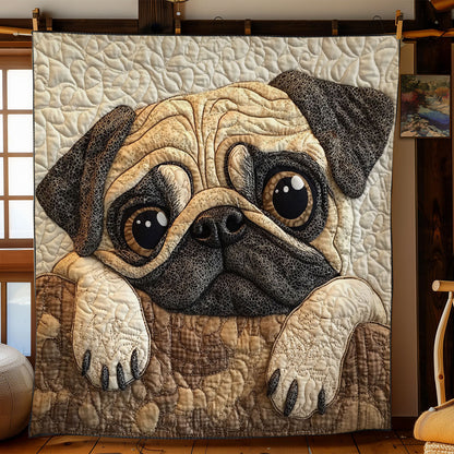 Cute Pug WY1202093CL Quilt Blanket