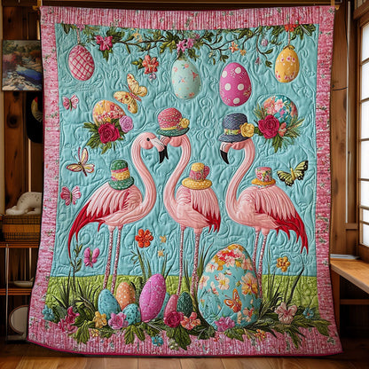 Easter Egg And Flamingo WY1701038CL Quilt Blanket