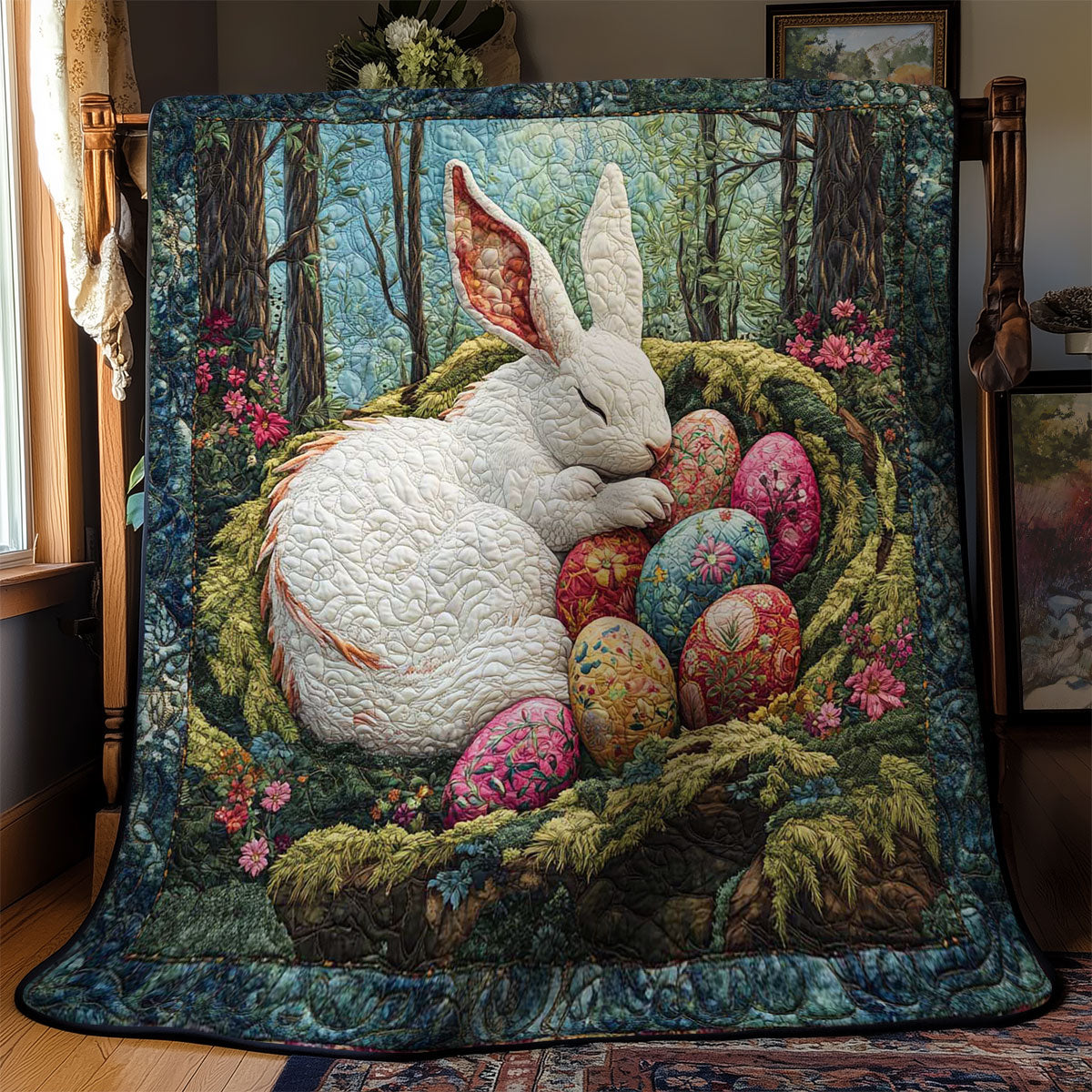 Rabbit’s Easter Nest WN1501036CL Quilt Blanket