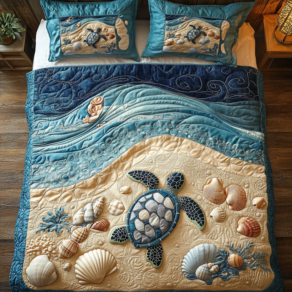 Beach Scene XR2002012CL Quilted Bedding Set