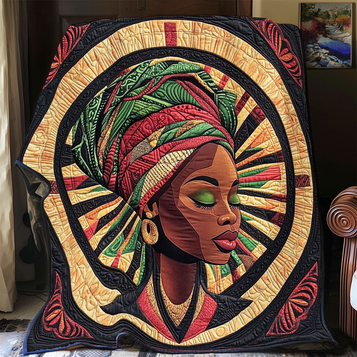 Abstarct African Women Portrait WY0503082CL Quilt Blanket