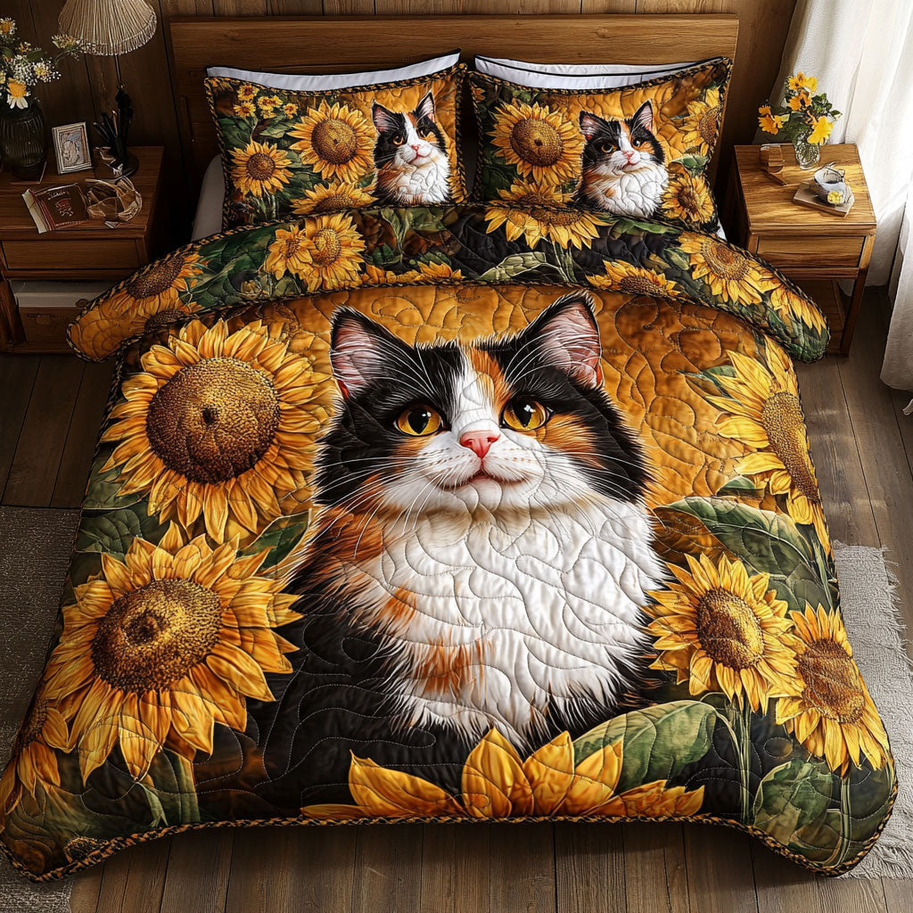 Calico Cat Sunflower WT0602007CL Quilted Bedding Set