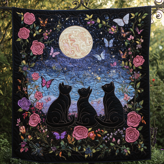 Black Cat Starry Night WU1401001CL Quilt Blanket