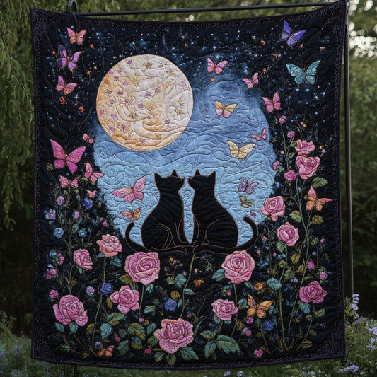 Black Cat Starry Night WU1401069CL Quilt Blanket