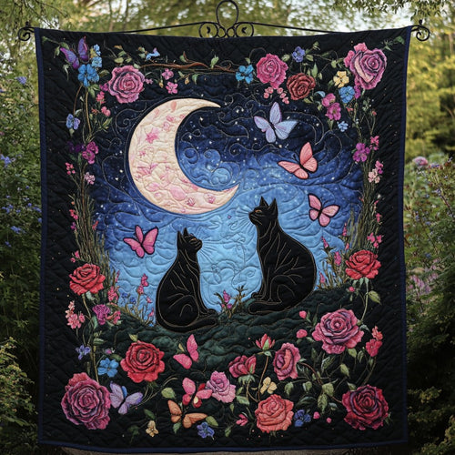 Black Cat Starry Night WU1401071CL Quilt Blanket