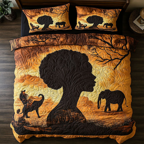 Black Woman WX0603011CL Quilted Bedding Set