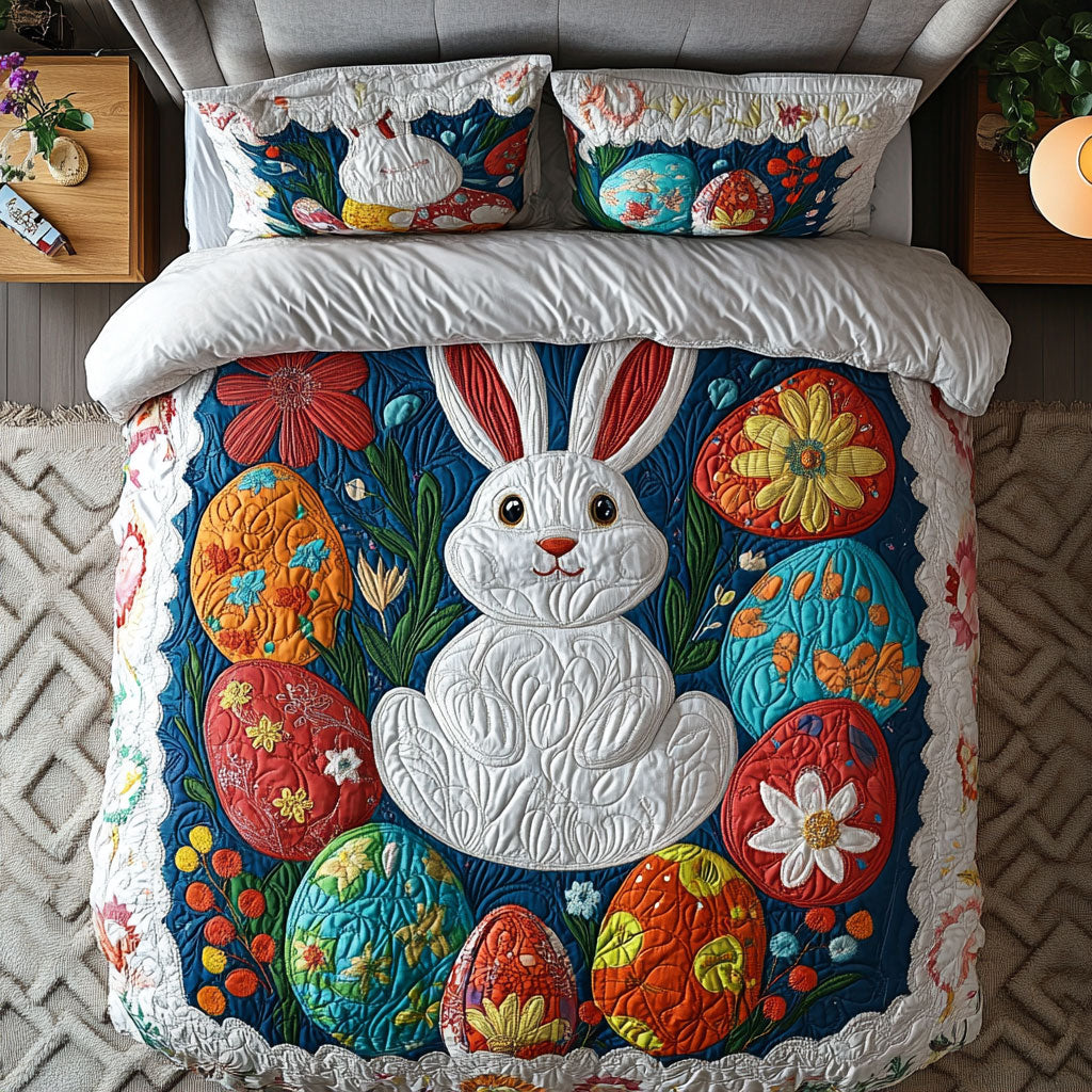 Bunny Easter Egg WX1403076CL Quilted Bedding Set