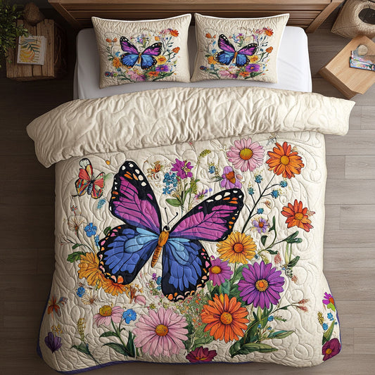 Butterfly Garden WX0403007CL Quilted Bedding Set