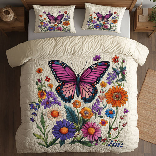 Butterfly Garden WX0403009CL Quilted Bedding Set