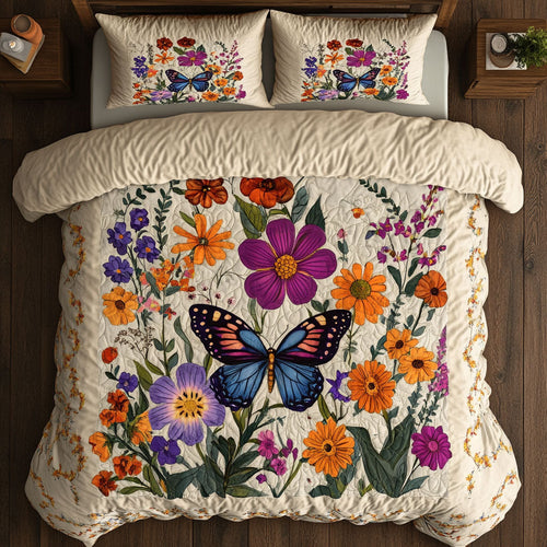 Butterfly Garden WX0403010CL Quilted Bedding Set