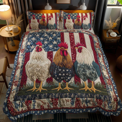 Liberty Rooster WN1002068CL Quilted Bedding Set