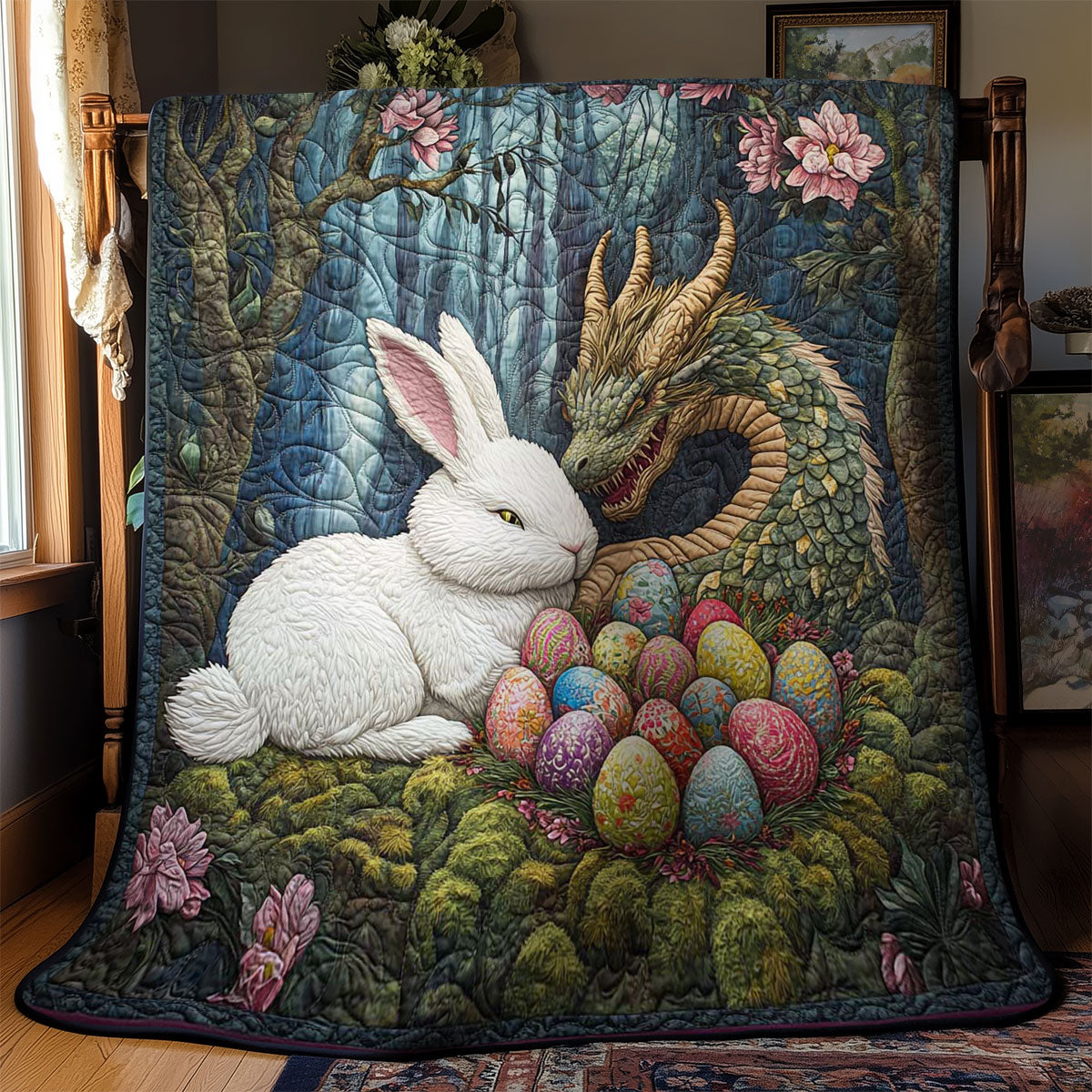Bunny And Dragon Easter WN1501035CL Quilt Blanket