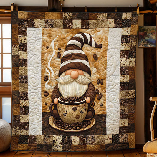 Coffee Break Gnome WN2512058CL Quilt Blanket
