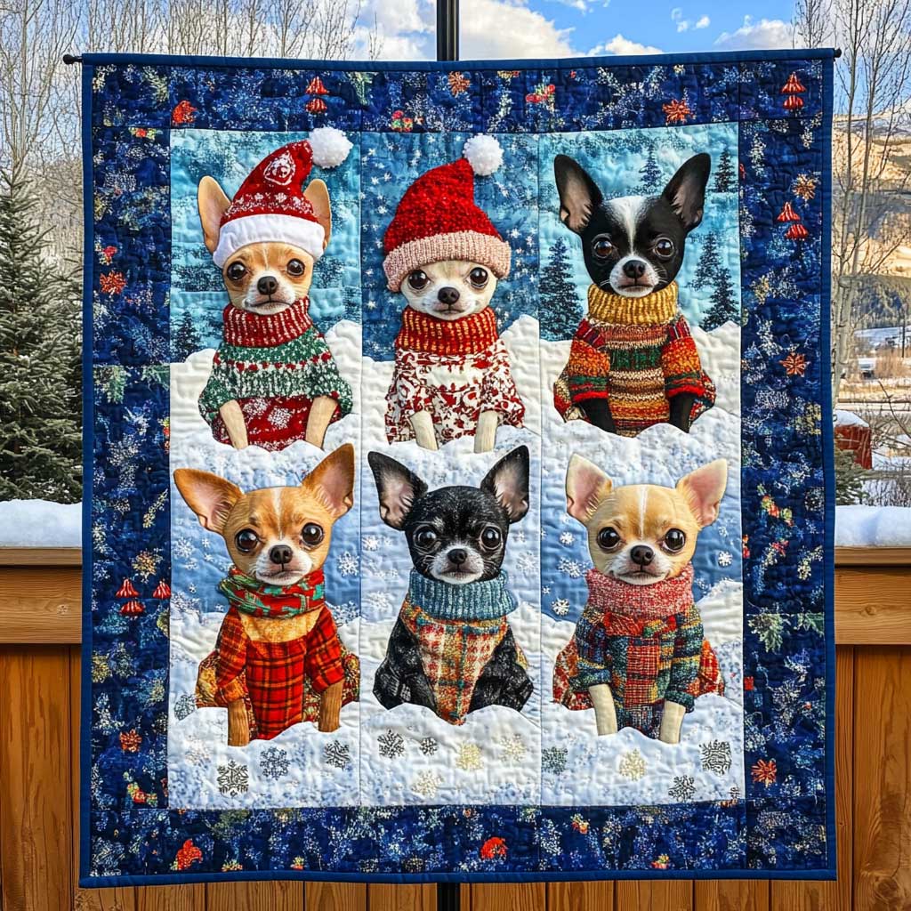 Chihuahua Winter Charm WN2709171CL Quilt Blanket