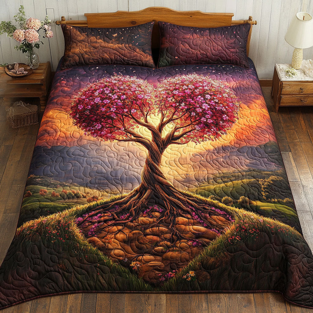 Heart Shaped Tree WT1102001CL Quilted Bedding Set