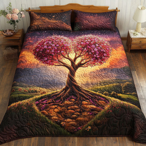 Heart Shaped Tree WT1102001CL Quilted Bedding Set